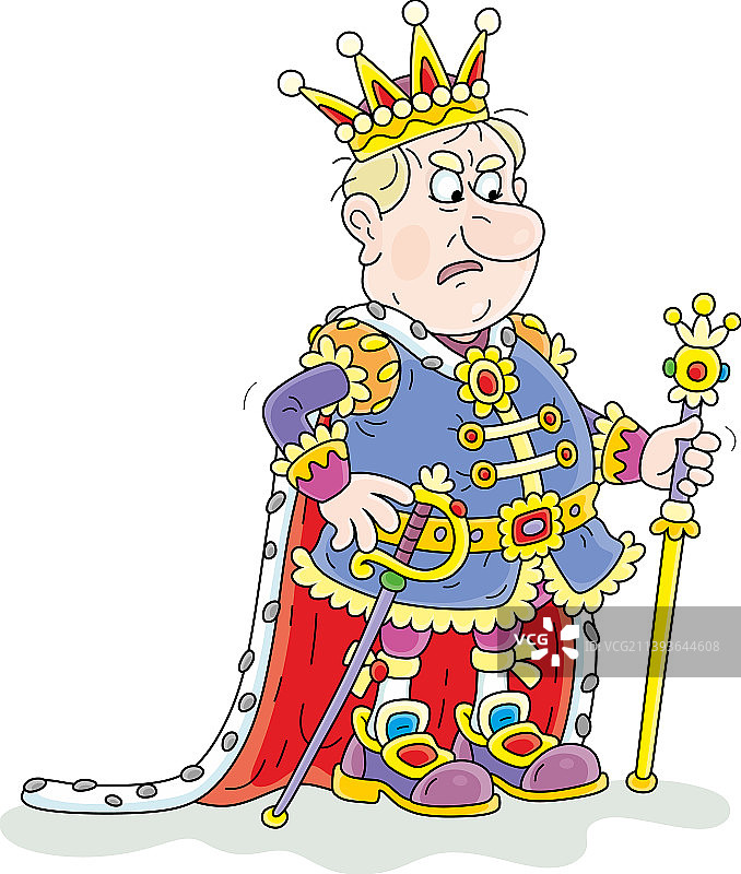 身着庄严皇家服饰的愤怒国王图片素材