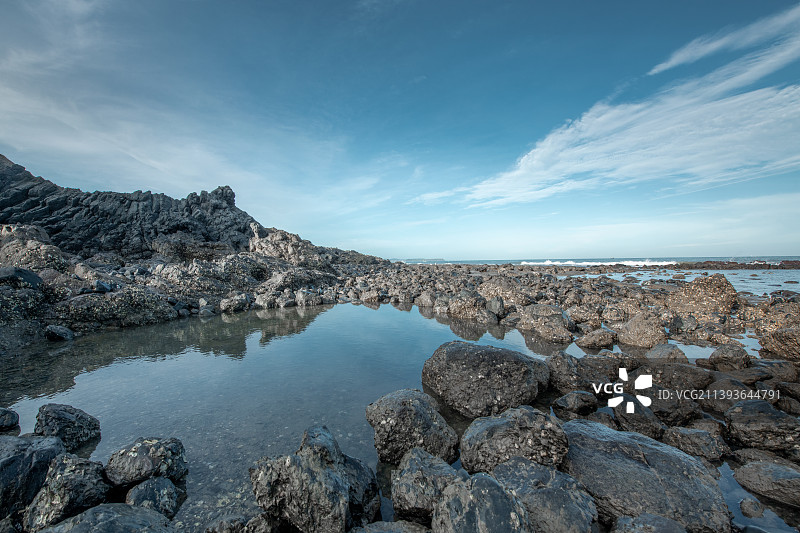 海滩火山玄武岩地貌图片素材