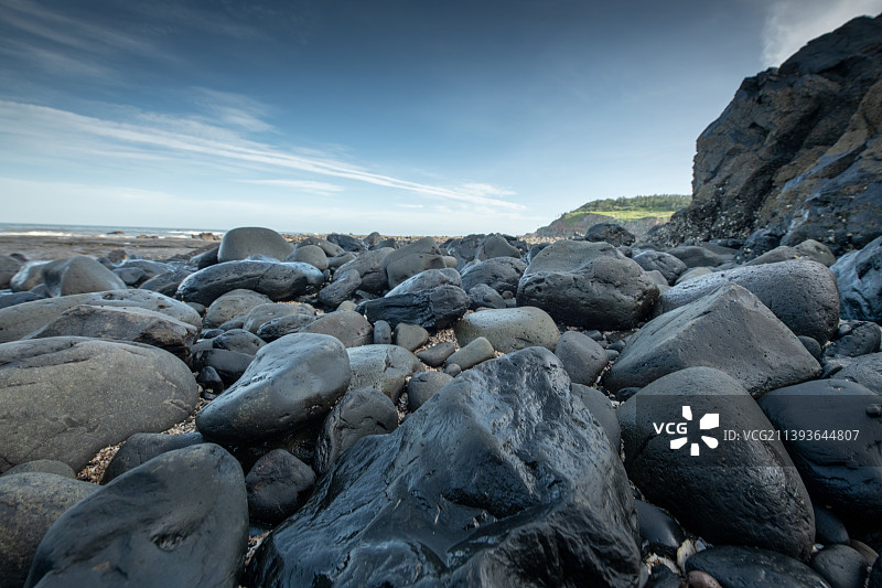 海滩火山玄武岩地貌图片素材