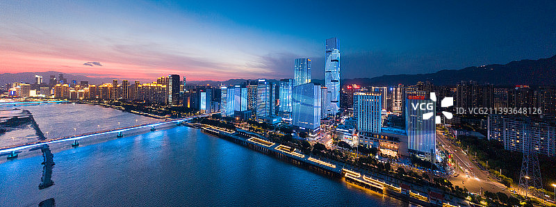 中国福州城市航拍全景图片素材