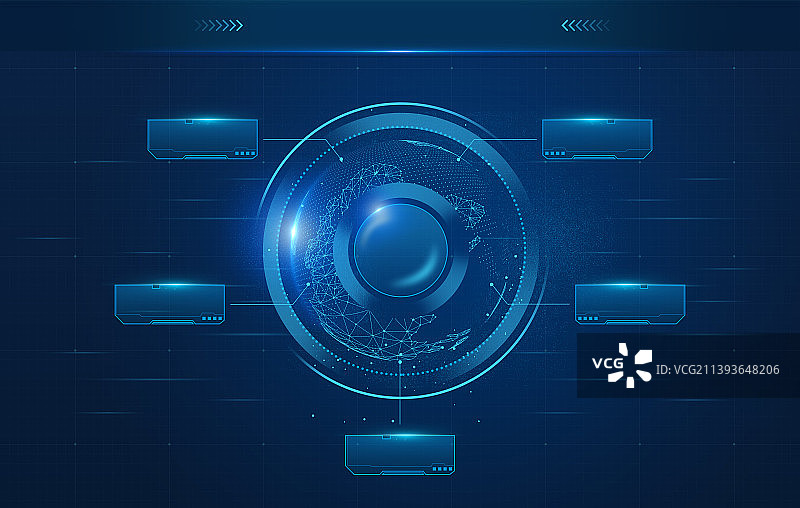科技蓝色抽象插图图片素材