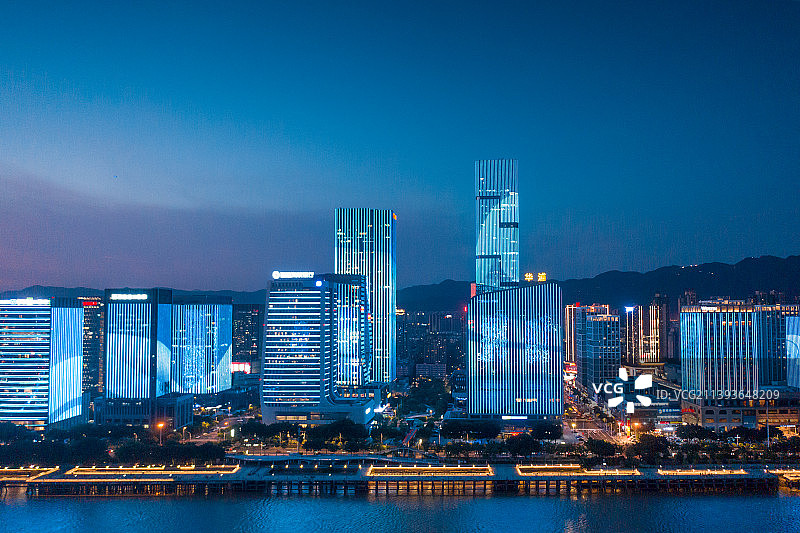 中国福州城市航拍全景图片素材