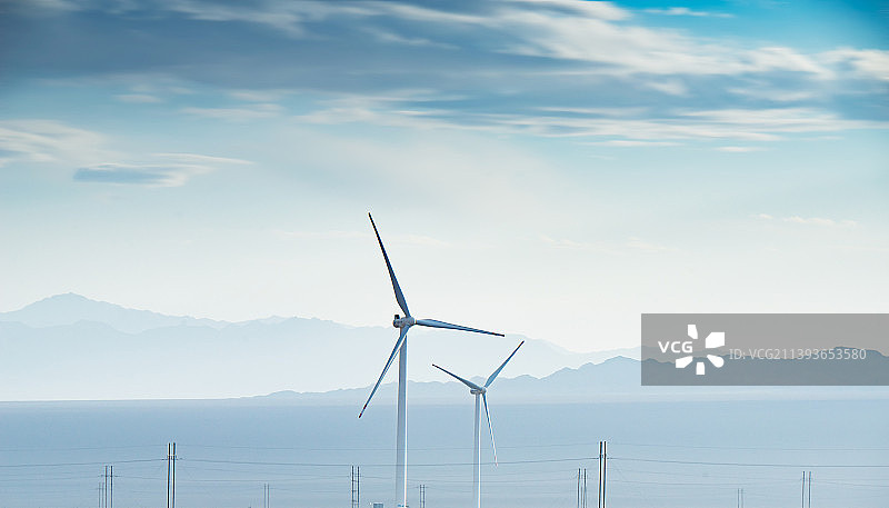 戈壁风车地貌图片素材