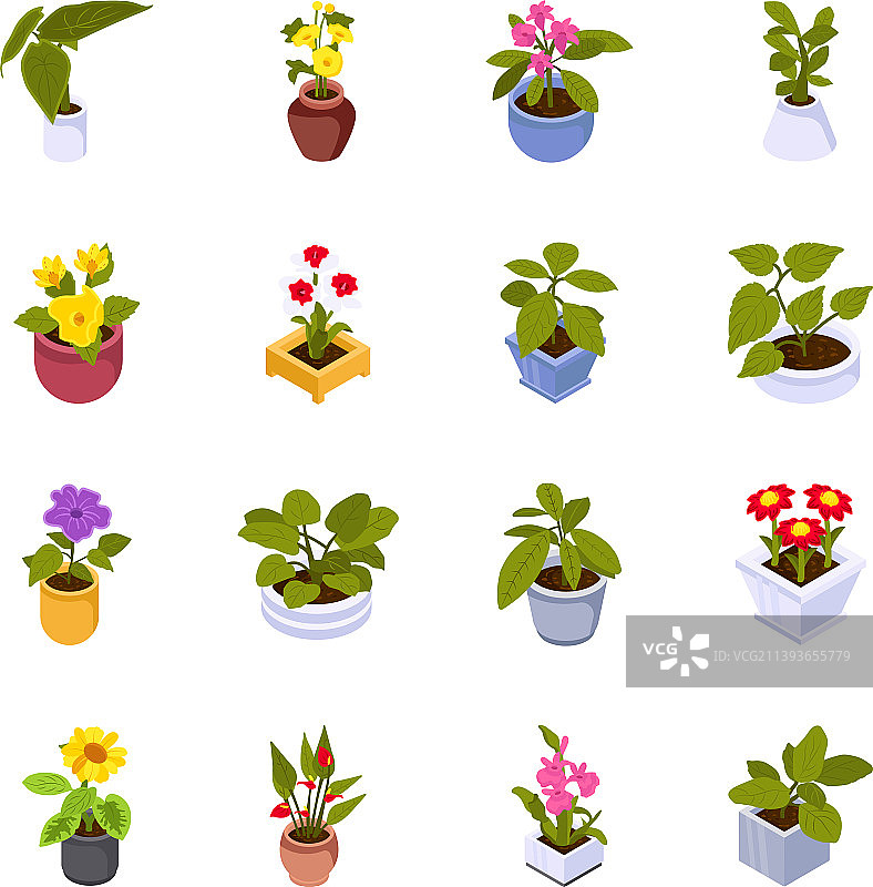 装饰植物2.5D图标合集图片素材