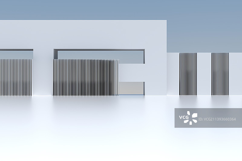 3D白色现代建筑空间背景图图片素材