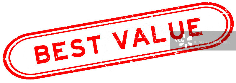 Grunge风格红色最佳价值字样橡胶印章图片素材