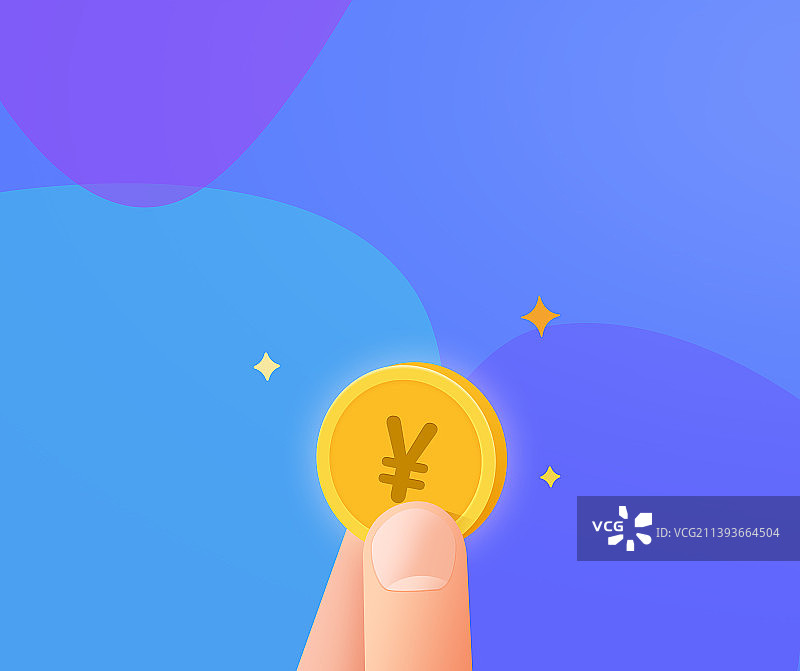 两个手指捏着一个金币图片素材