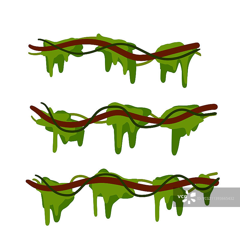苔藓和绿草树枝合集图片素材
