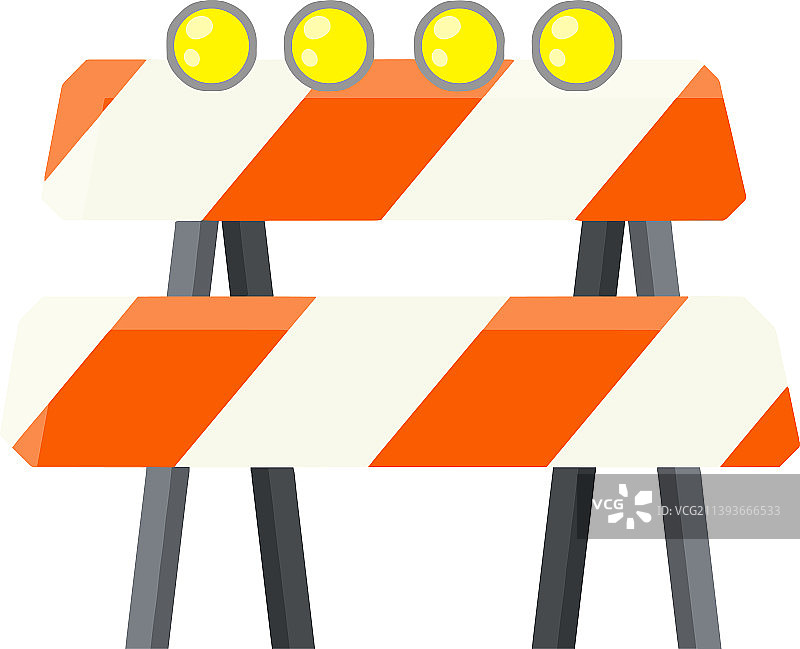 道路施工禁止标志和屏障图片素材