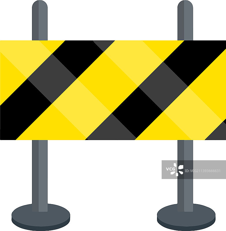 道路施工禁止标志和屏障图片素材