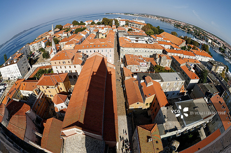 克罗地亚扎达尔城市建筑高角度景观图片素材