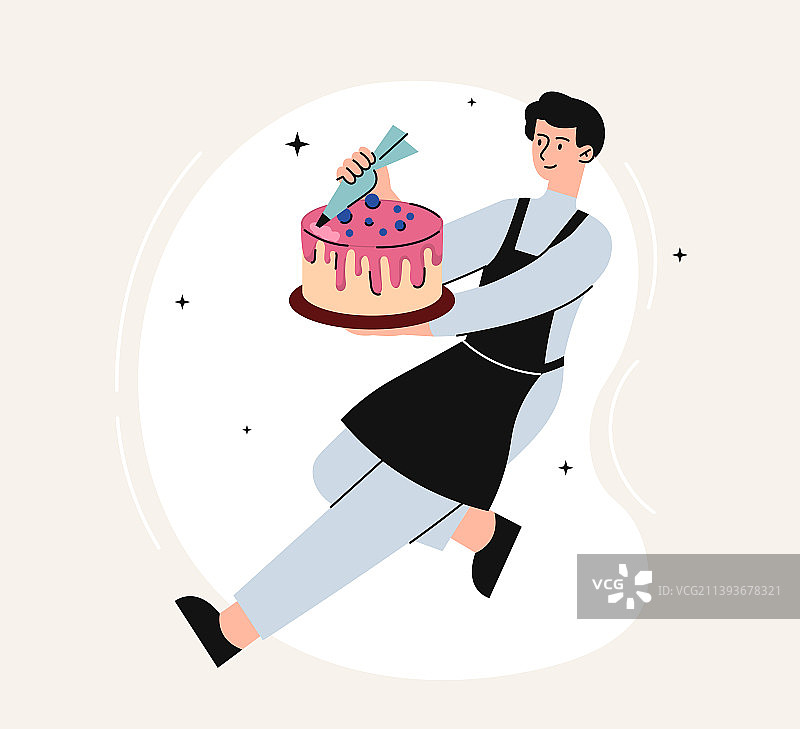 男人拿着蛋糕图片素材