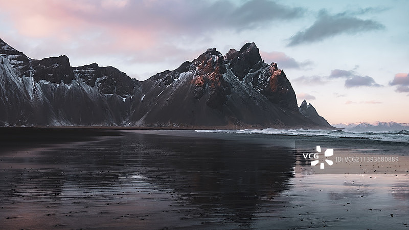 冰岛斯托克斯内斯日落时分海天景色图片素材