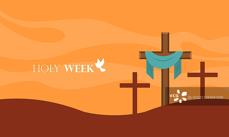 扁平风格圣周概念标志图片素材