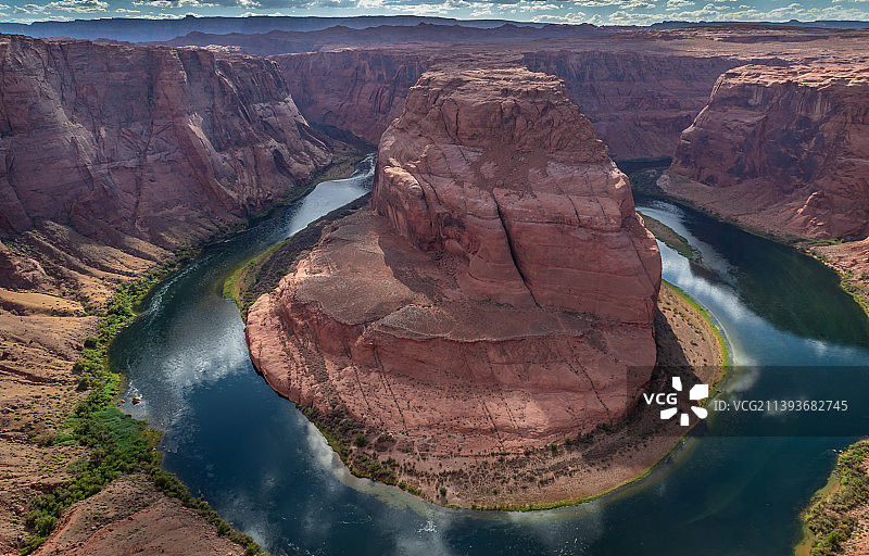 马蹄湾高角度景观，亚利桑那州，美国图片素材