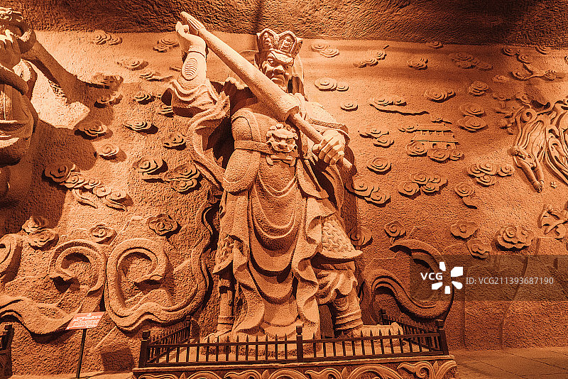 乐山东方佛都石窟内部风光，中国第五大石窟图片素材