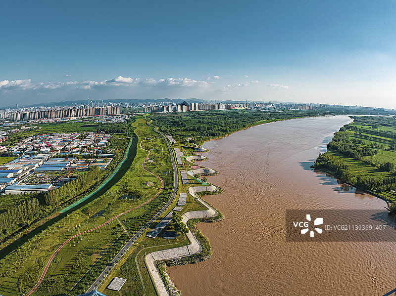 一望无际的黄河图片素材