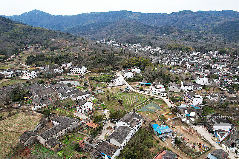 航拍安徽泾县查济古建筑群图片素材