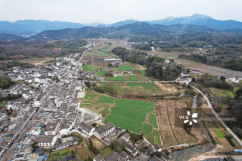 航拍安徽泾县查济古建筑群图片素材
