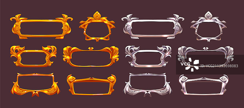 金色和银色梦幻游戏边框图片素材