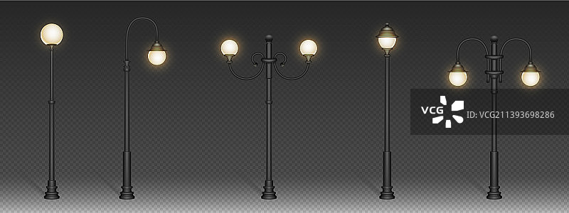 柱子上的复古街灯图片素材