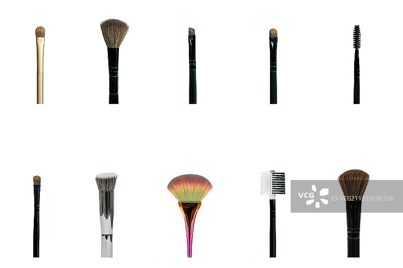 白色背景下各种物体的特写图片素材