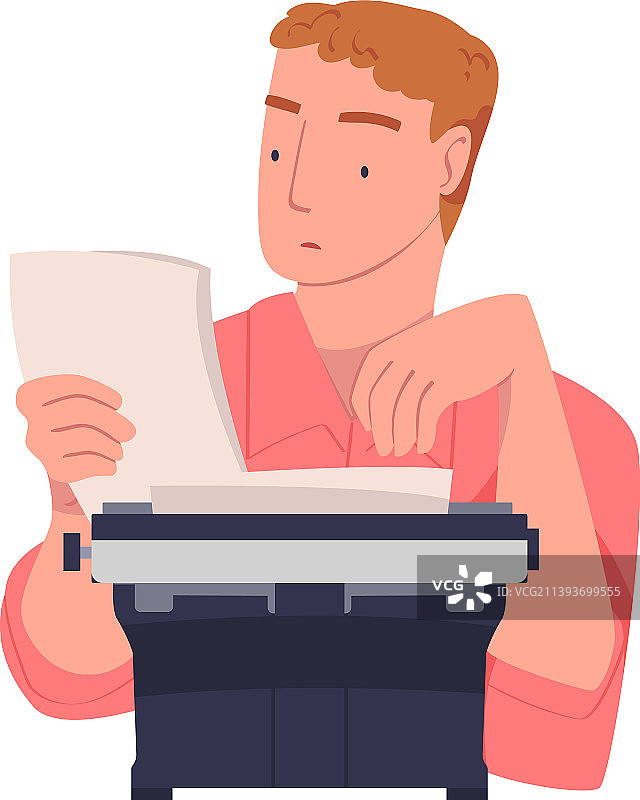 男人在打字机上写书图片素材