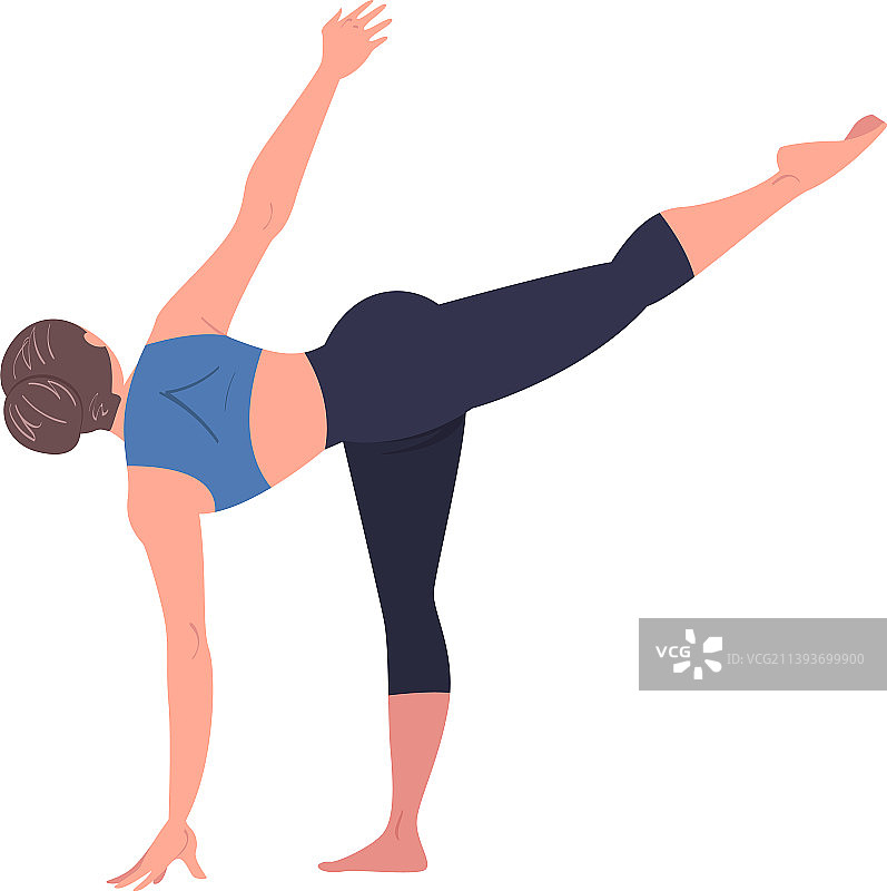 年轻女子练习瑜伽平衡体式图片素材