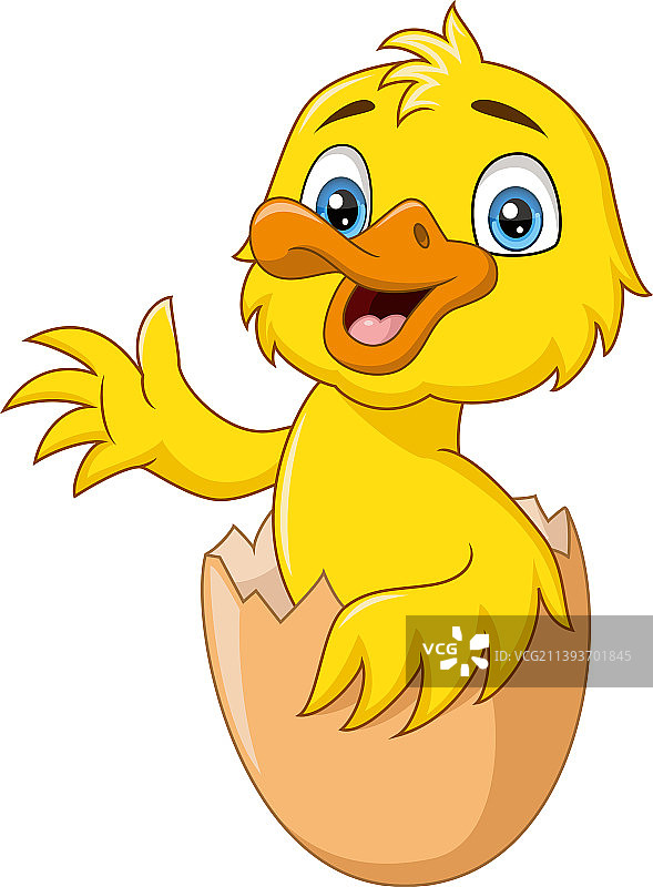破壳而出的小鸭卡通形象图片素材