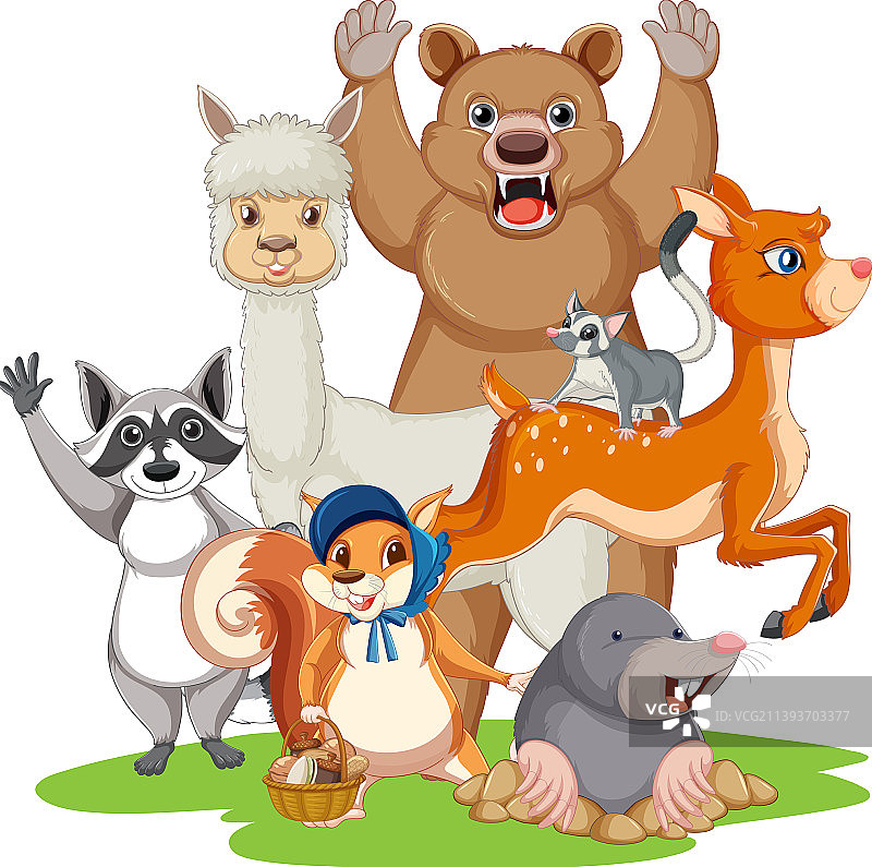 许多面带笑容的动物图片素材