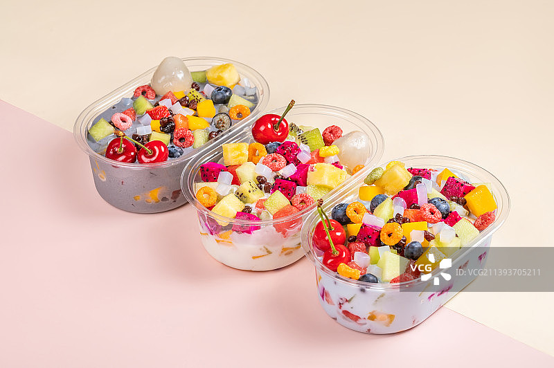 酸奶水果捞图片素材