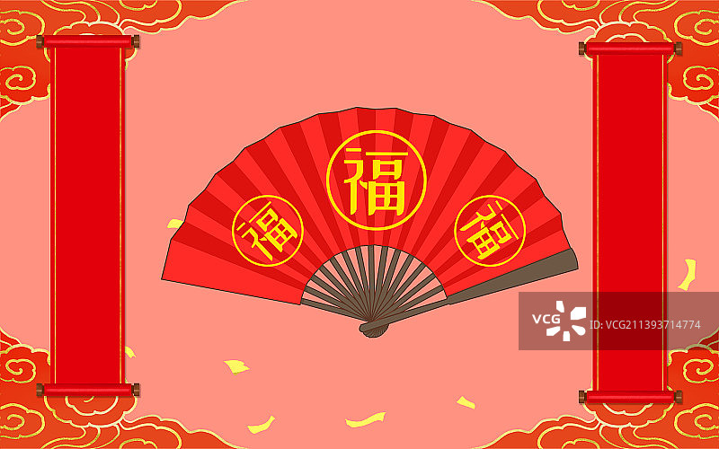 春节背景插画图片素材