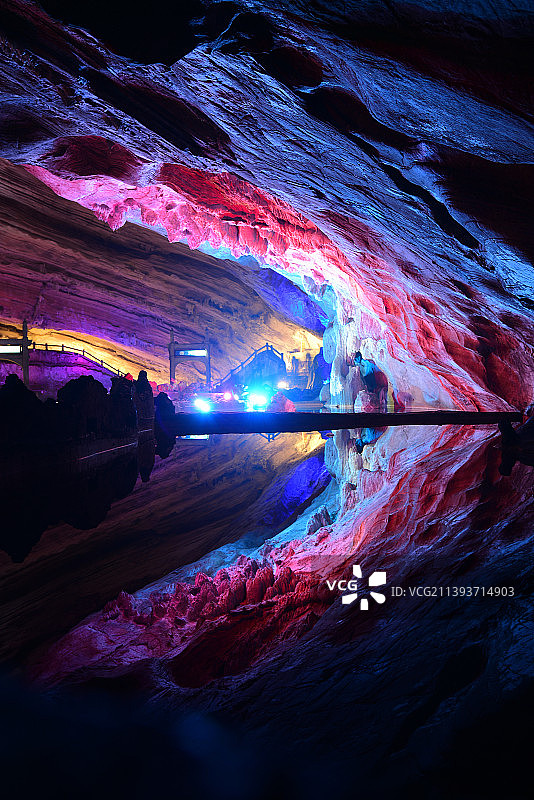 中国江苏省无锡市宜兴市善卷洞洞内奇观图片素材