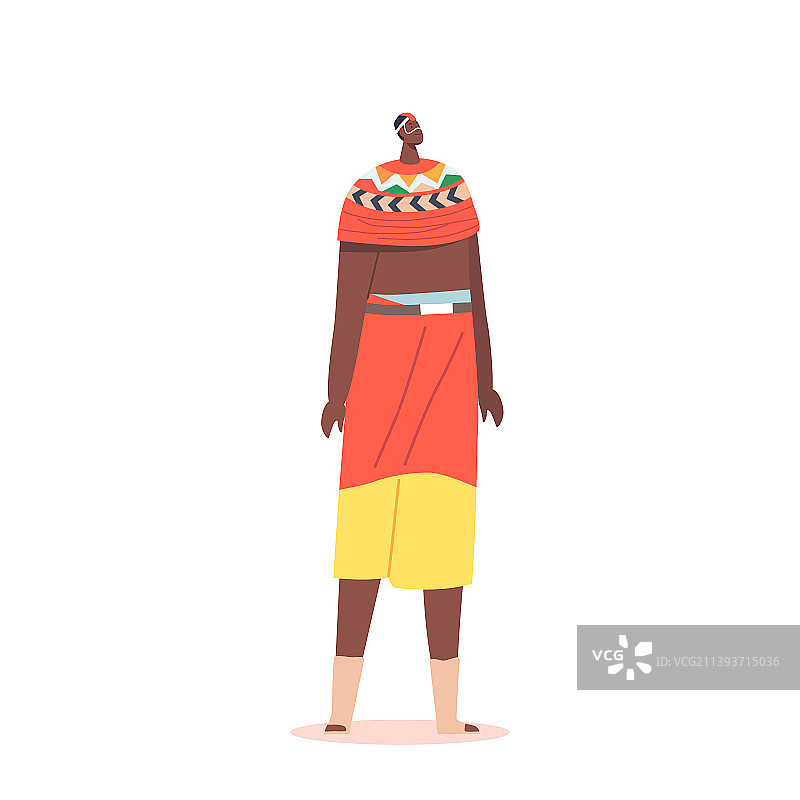 穿着部落服装的非洲男性角色图片素材