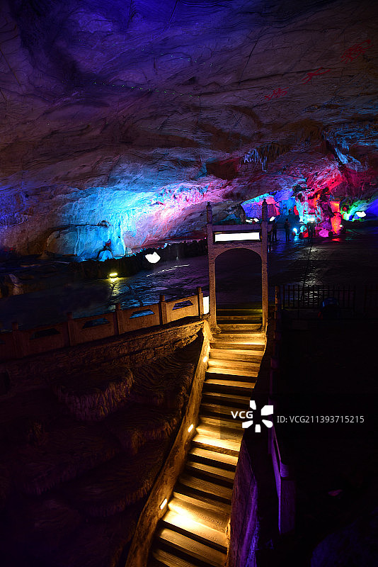 中国江苏省无锡市宜兴市善卷洞洞内奇观图片素材