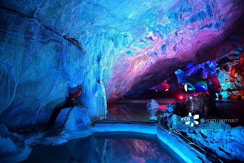 中国江苏省无锡市宜兴市善卷洞洞内奇观图片素材