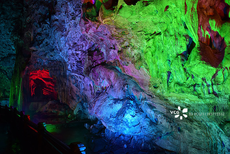 中国江苏省无锡市宜兴市善卷洞洞内奇观图片素材