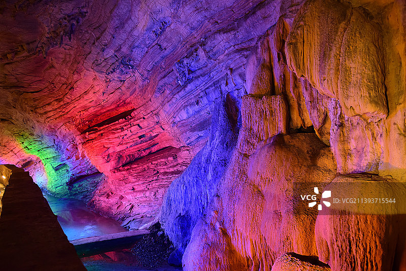 中国江苏省无锡市宜兴市善卷洞洞内奇观图片素材