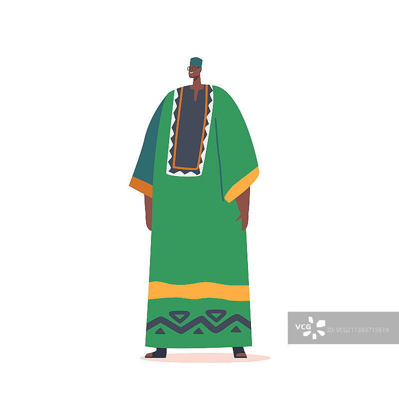 穿着部落服装的非洲男子肖像图片素材