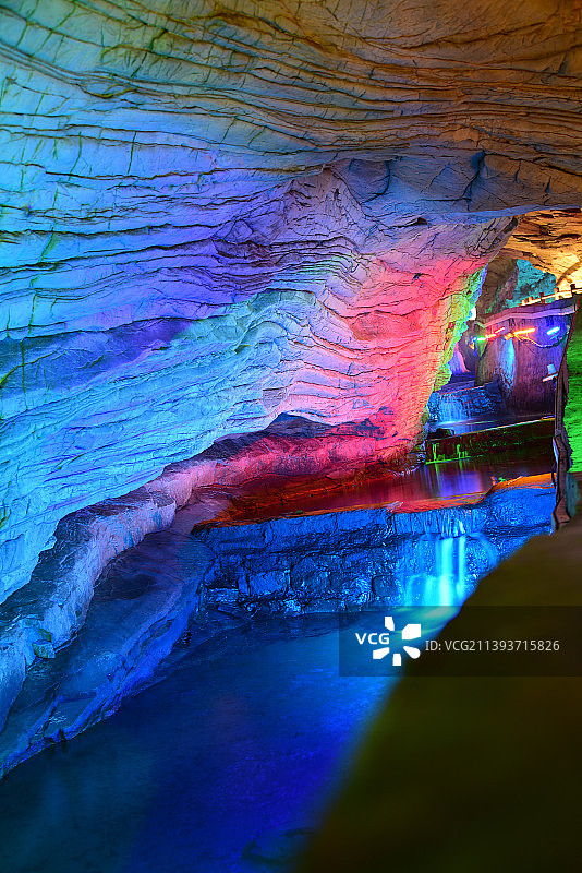 中国江苏省无锡市宜兴市善卷洞洞内奇观图片素材