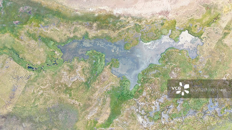 高视角下的盐湖风景图片素材