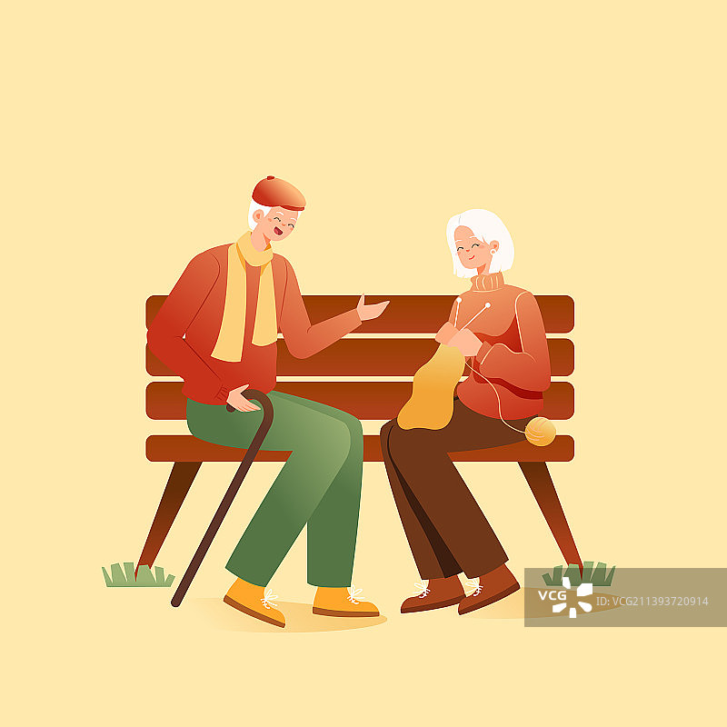 卡通秋季立秋重阳节秋天亲子游老年夫妻养老保险健康登高旅游城市古建筑自然风景渐变中国风古风国潮矢量插画图片素材