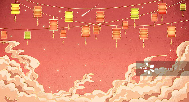 红色灯笼节日插画图片素材