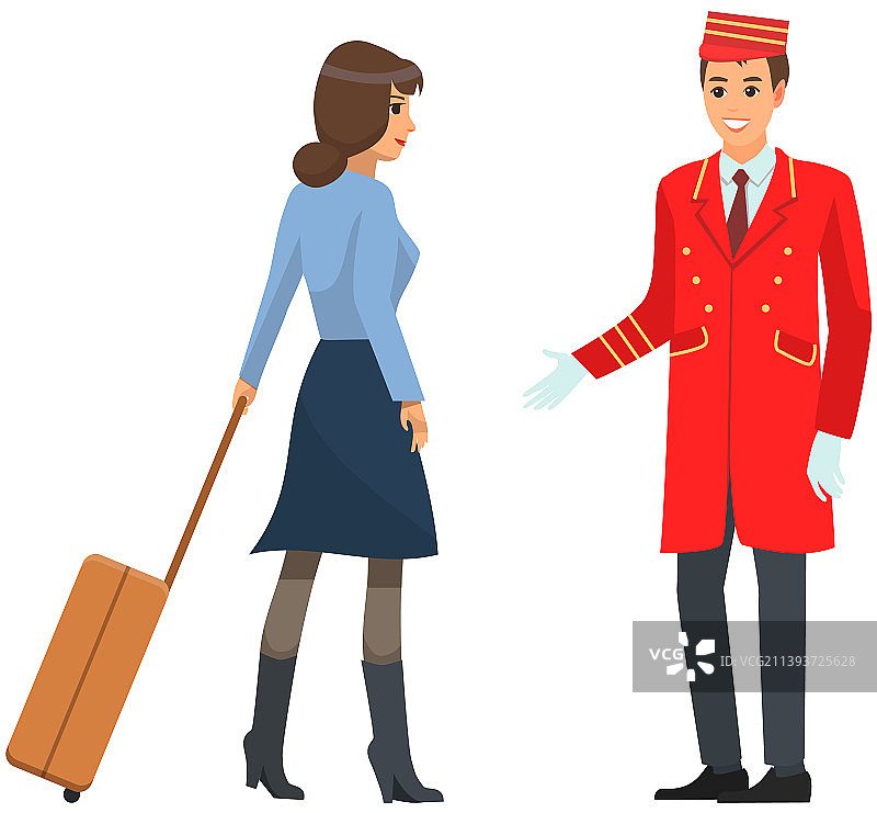 在酒店当服务员的制服年轻男人图片素材
