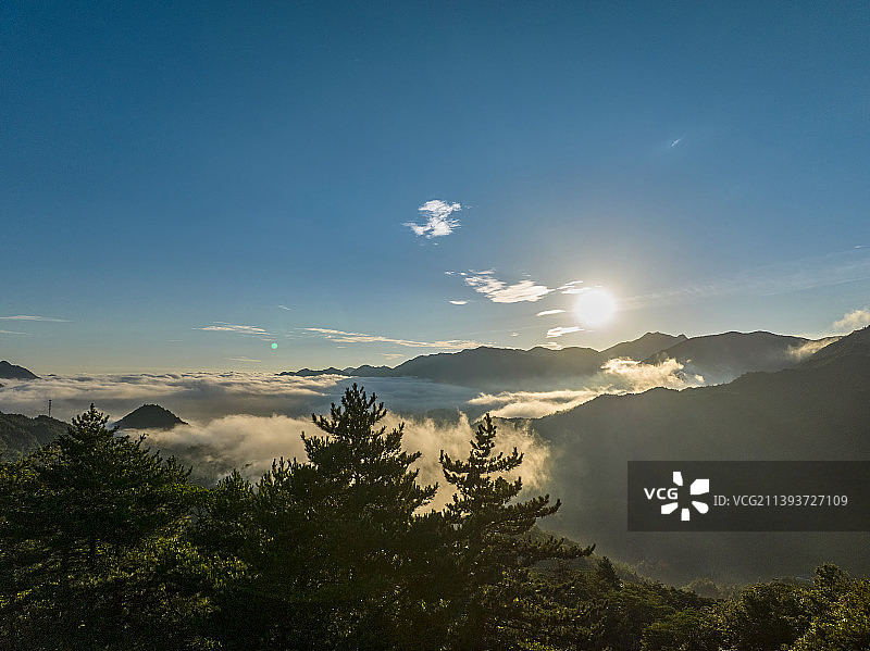 安徽省安庆市日出云海风光图片素材