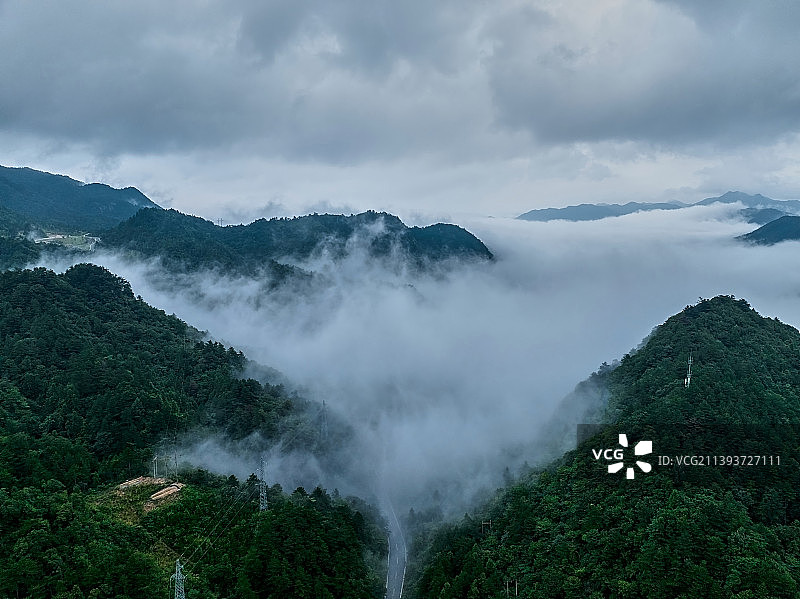 安徽省安庆市日出云海风光图片素材