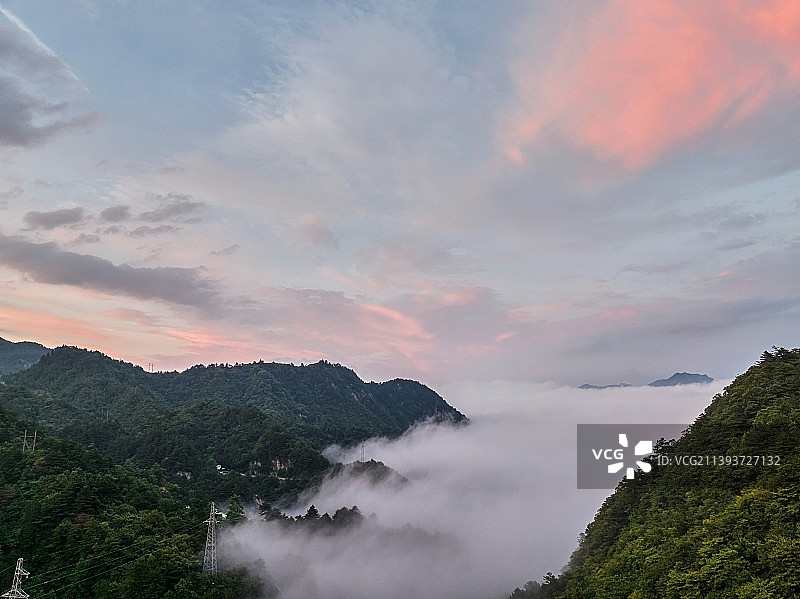 安徽省安庆市日出云海风光图片素材