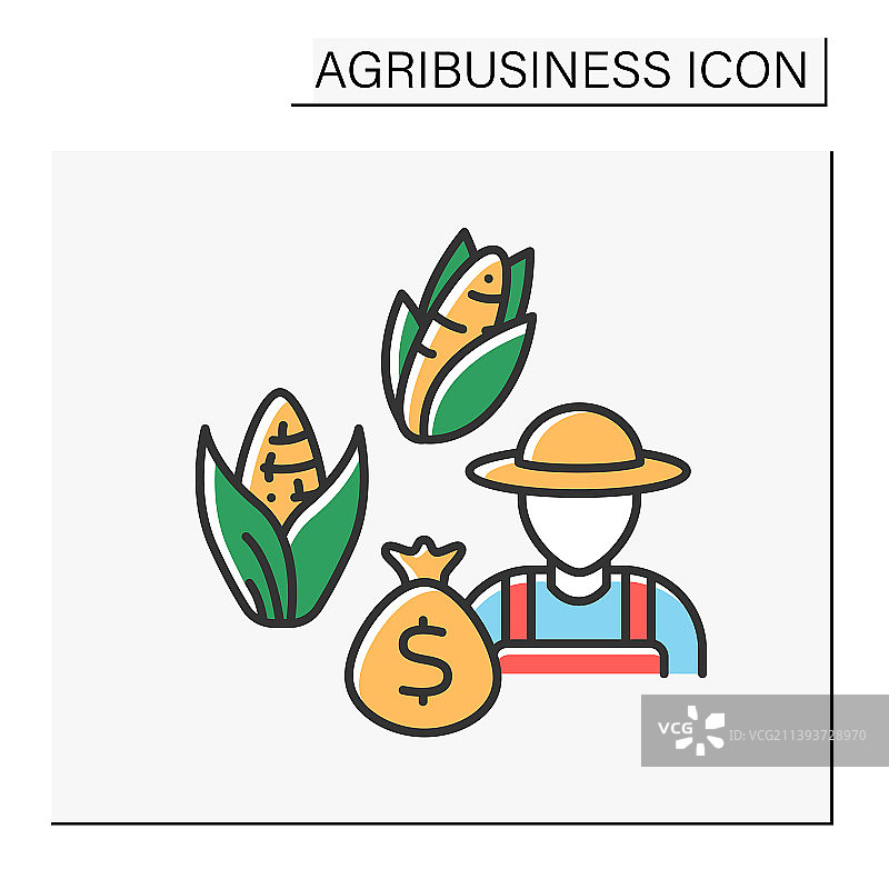 玉米种植彩色图标图片素材