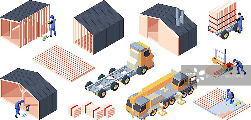 模块化房屋房地产建筑2.5D图片素材