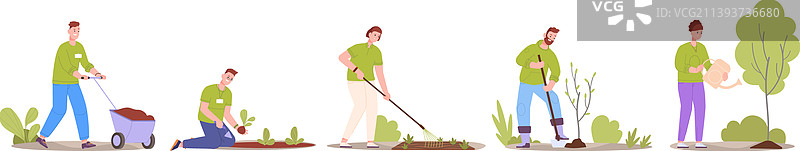 志愿者植树图片素材